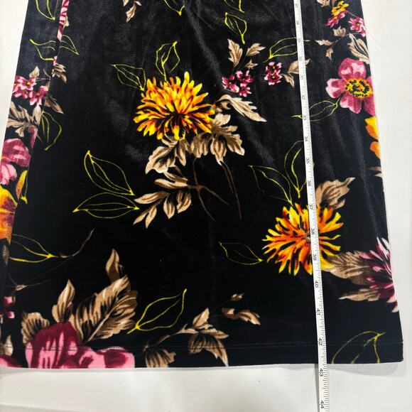 VENUS Velvet Floral Mock-Neck Bodycon Midi Dress Medium whimsygoth dark romance - Picture 7 of 10